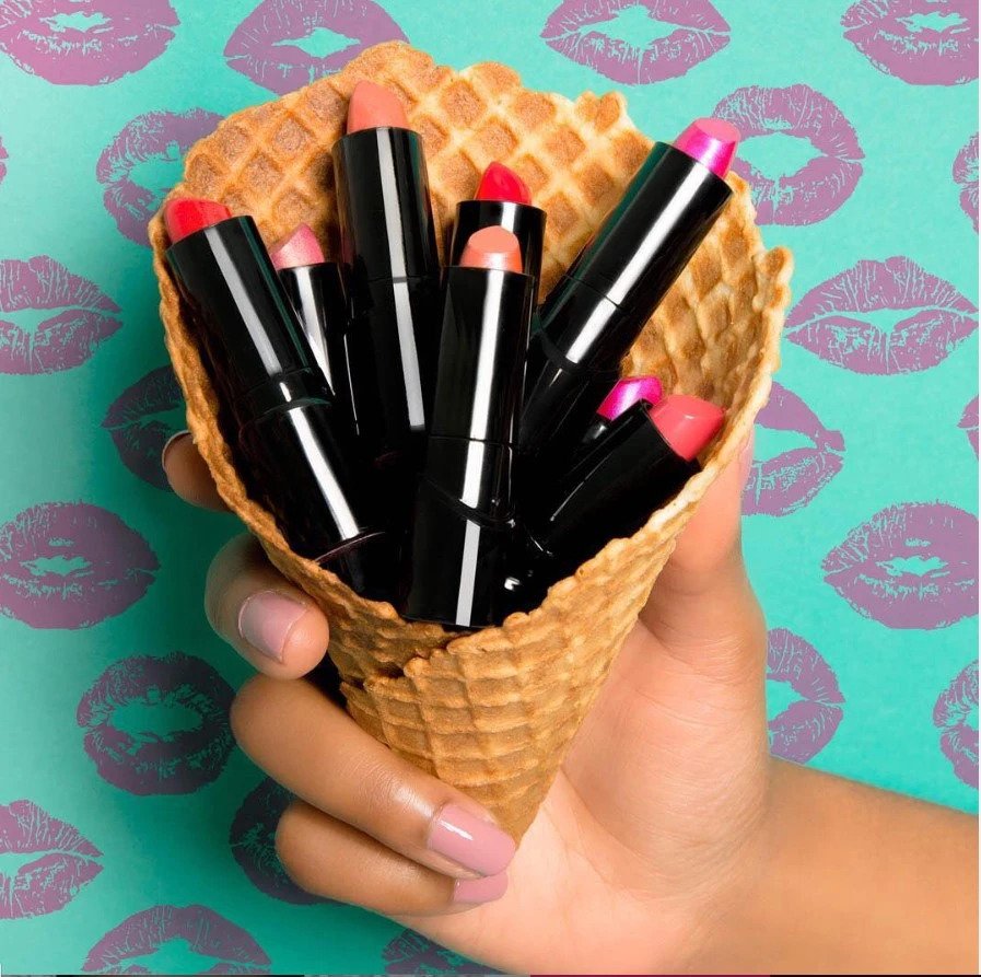 Lipsticks in ice cream cone